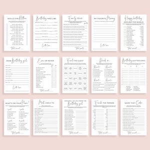 Womens Birthday Games Bundle Printable Adult Games for - Etsy