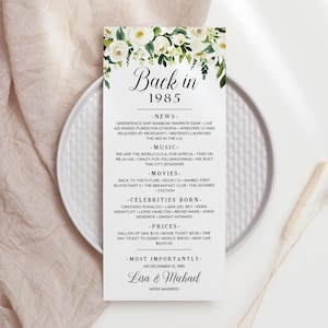 Happy 40th Anniversary Party Decor 40th Wedding Anniversary Dinner Cards Married in 1985 Table Cards 40th Anniversary Gift for Parents WR1