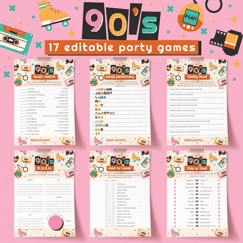 90s-party-games-printable-nineties-themed-activity-idea-etsy