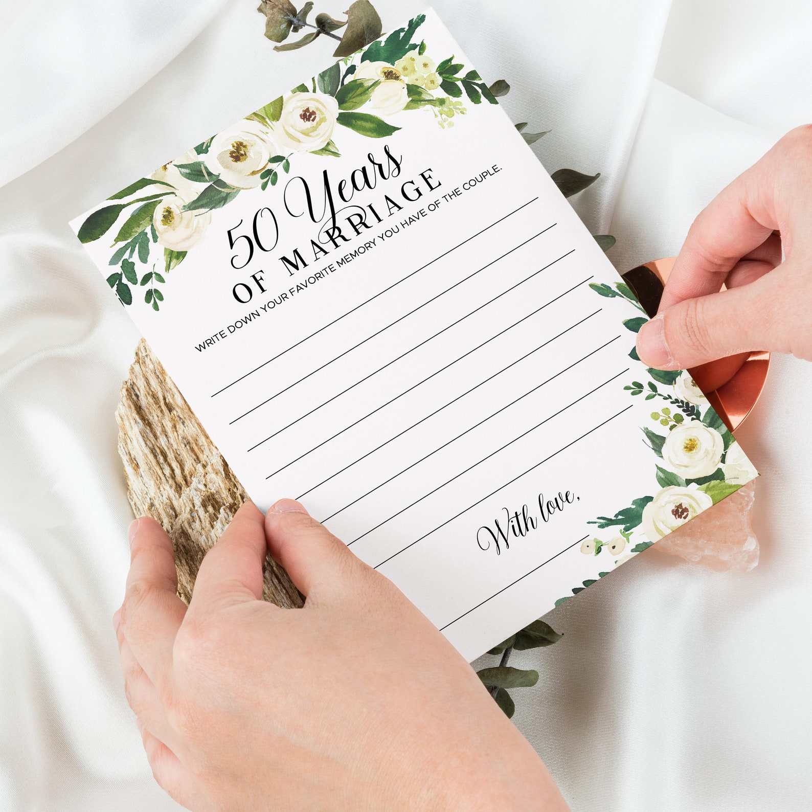 50th Anniversary Party Games Printable Greenery Wedding Anniversary