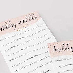 Funny Birthday Mad Libs Game Printable Bday Games for Adults and Kids ...