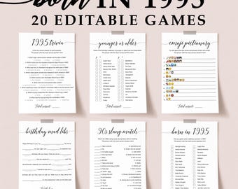 30th Birthday Games for Women and Men Born in 1995 Birthday Party Game Personalized Birthday Games for Adults 90s Dirty Thirty 95 Trivia CL2