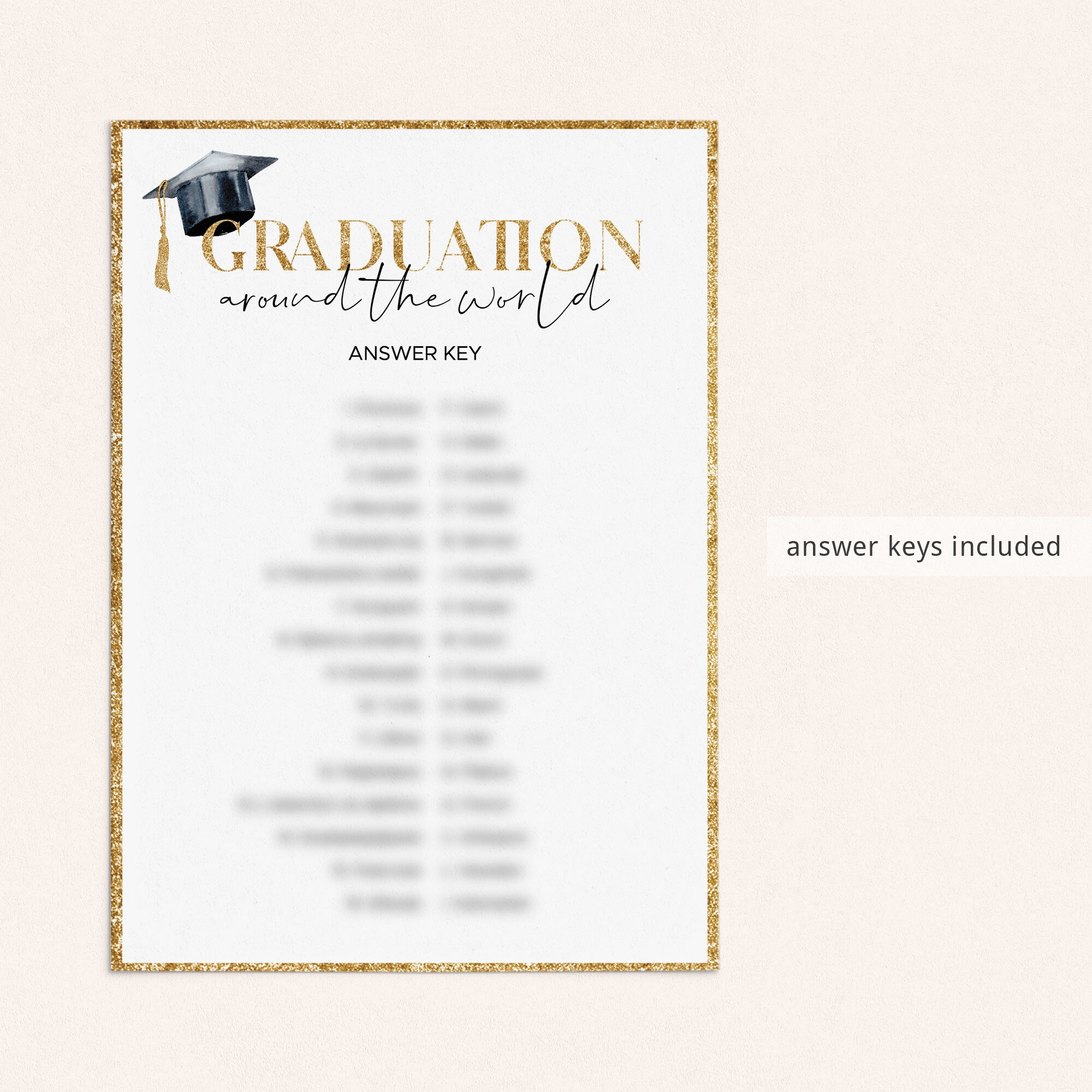 Gold and Black Graduation Games Bundle Printable Grad Activity - Etsy