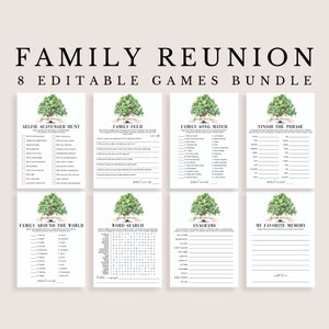 Family Gathering Games Bundle Fun Family Reunion Games for All Ages Puzzles Indoor Games for Family Gathering Activity Scavenger Hunt FT1