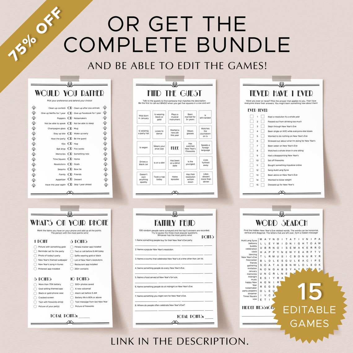 New Years Party Games Printable New Years Eve Ideas 2022 2023 Etsy