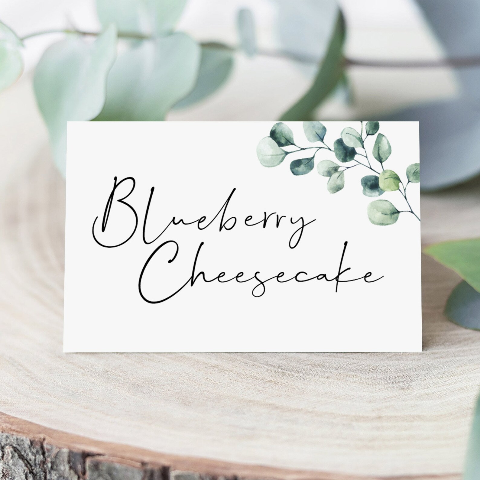 Greenery Food Cards for Buffet Eucalyptus Wedding Food Labels Template Anniversary Food Table