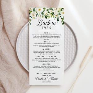 Decorações para festa de 70º aniversário Cartões para jantar de 70º aniversário Casado em 1955 Cartões de mesa Presente de 70º aniversário de casamento em 1955 WR1