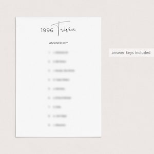 30th Birthday Games for Women and Men Born in 1996 Birthday Party Game Personalized Birthday Games for Adults 90s Birthday 1996 Trivia SP2 image 5