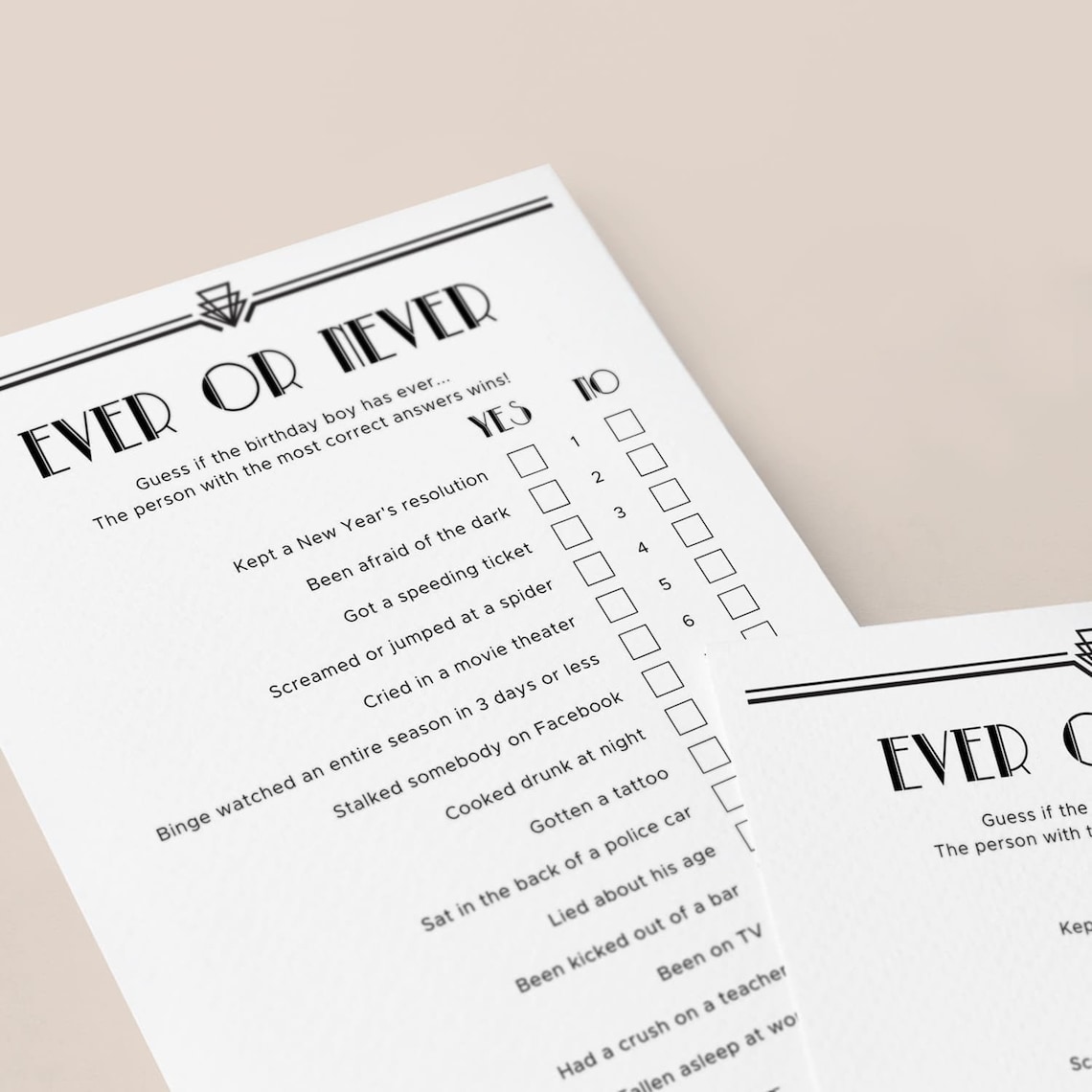 Gatsby Birthday Games Printable Art Deco Birthday Party Games | Etsy