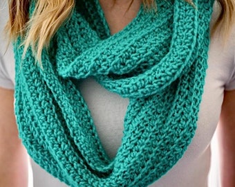 Adult Crocheted Infinity Scarf/ Hand Made/ One size/ Winter Accessory