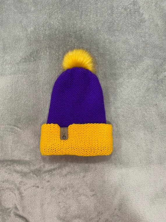 Purple and Gold Beanie - Etsy