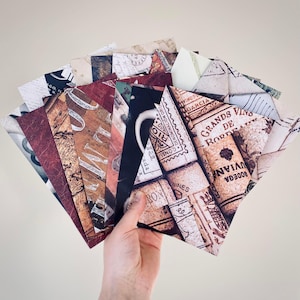Sobres de inspiración vintage / Sobres con estampados A7 / Correo postal / Amigo por correspondencia / Carta vintage / Viajes vintage / Monocromo / Escritura de cartas