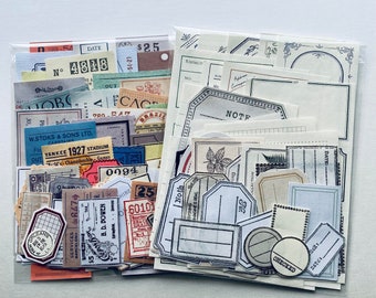 Vintage Inspired Ticket & Label Pack: Hand Stamped Ephemera (50+ Items)