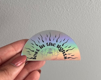 lost in the lights Jimin BTS Like Crazy lyric sticker | FACE holographic die cut weatherproof sticker(laptop, water bottle)