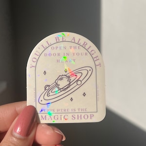 magic shop BTS clear arch lyric sticker | bangtan sonyeondan holo flake die cut weatherproof sticker (laptop, water bottle)