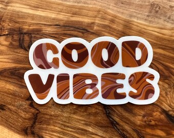 Good vibes (clear laptop sticker) - durable matte sticker, waterproof water bottle sticker, simple quote sticker