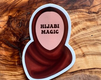 Hijabi magische laptop sticker- Moslim vrouwen ondersteunen sticker, laptop sticker, hydroflask sticker