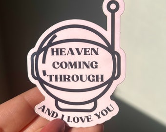 heaven coming through, the astronaut JIN BTS  lyric sticker | Kim Seokjin glossy die cut weatherproof sticker (laptop, water bottle)
