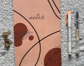 Gekrabbelde Bloem Steel Notebook - neutrale kleur dot grid notebook, kladblok, schattig notitieboek