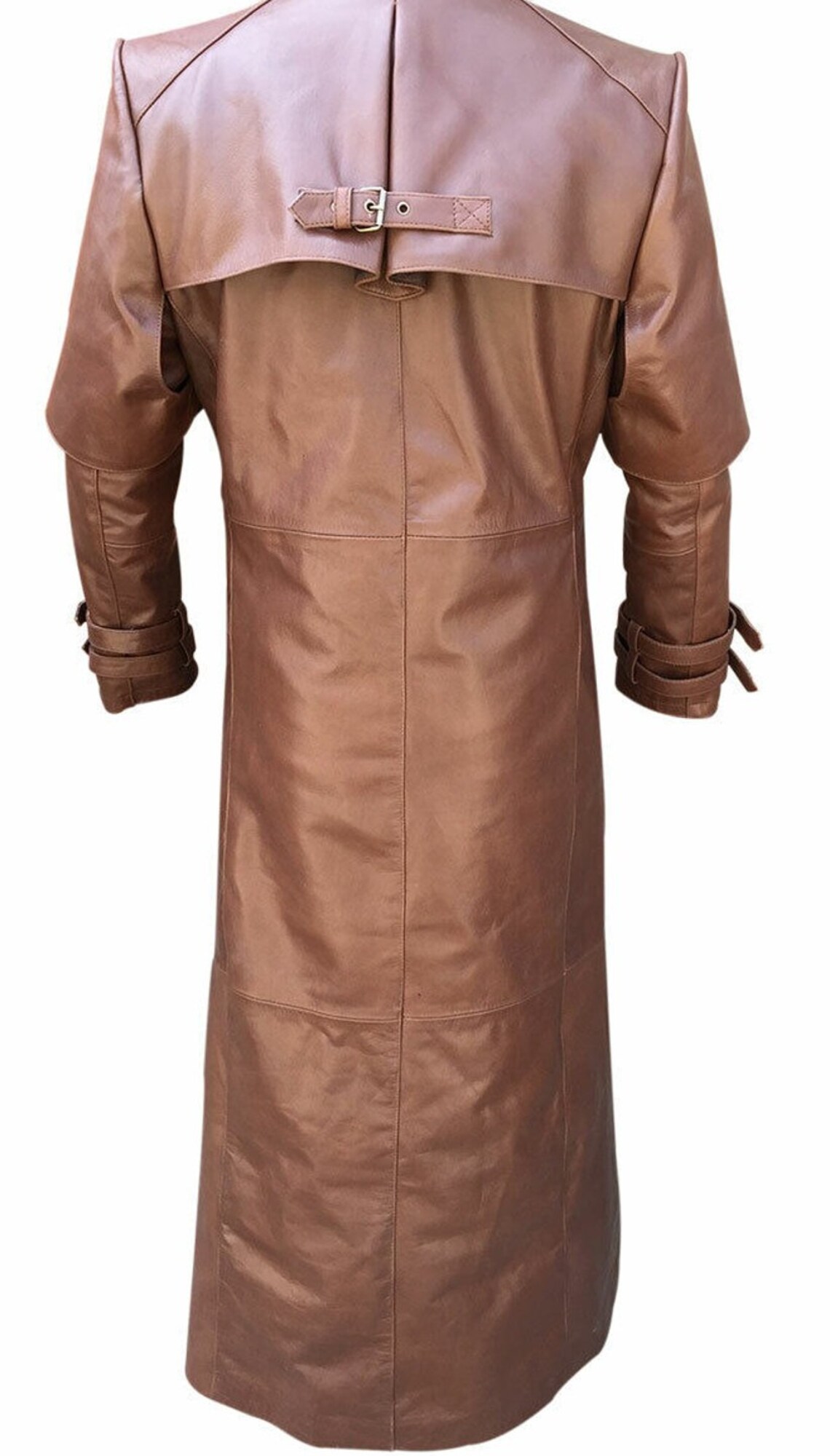 Men Brown Leather TRENCH Coat MILITARY Real Leather Trench Etsy