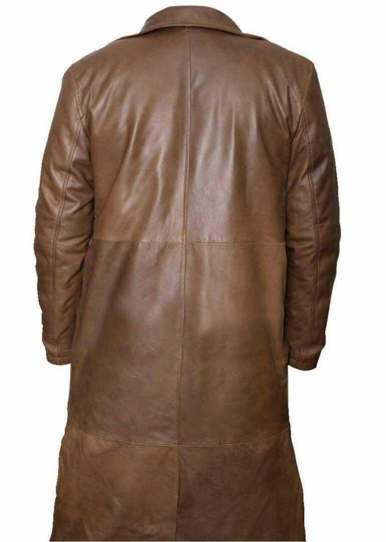 Mens Antique BROWN Leather Trench Coat German MILITARY Real Etsy