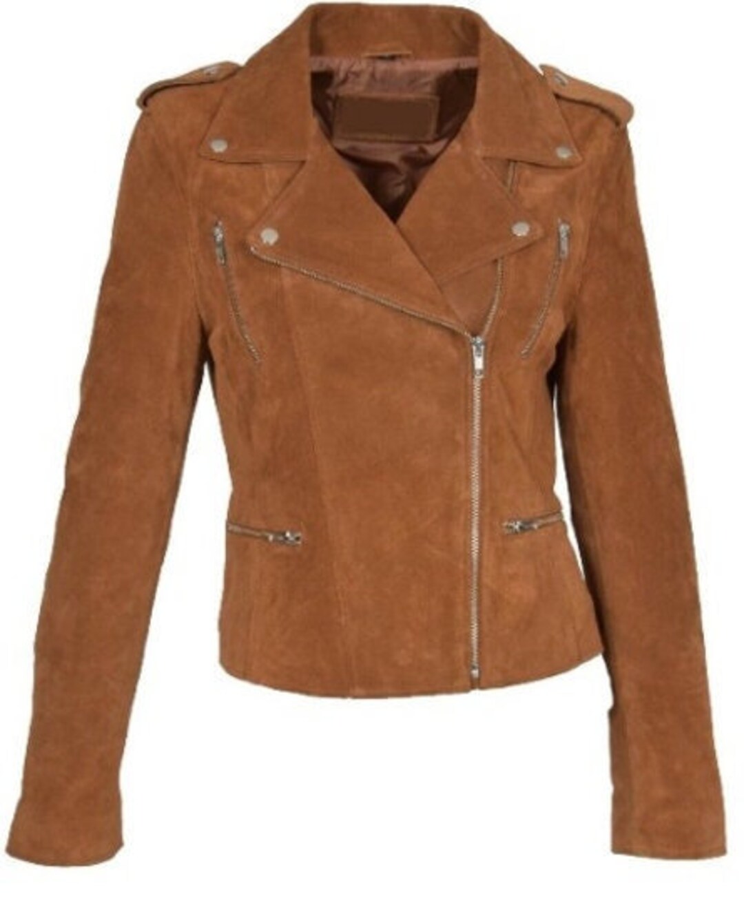 Noor Womens BROWN Suede Jacket BIKER Style Suede Leather Etsy