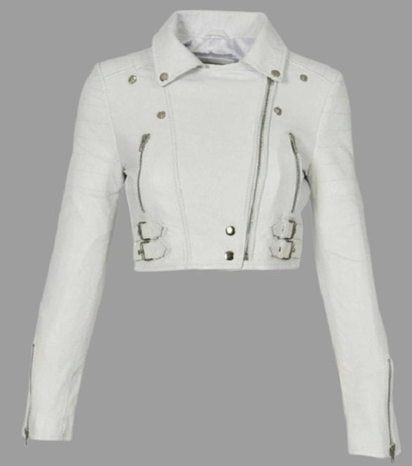 White Leather Bolero - Etsy