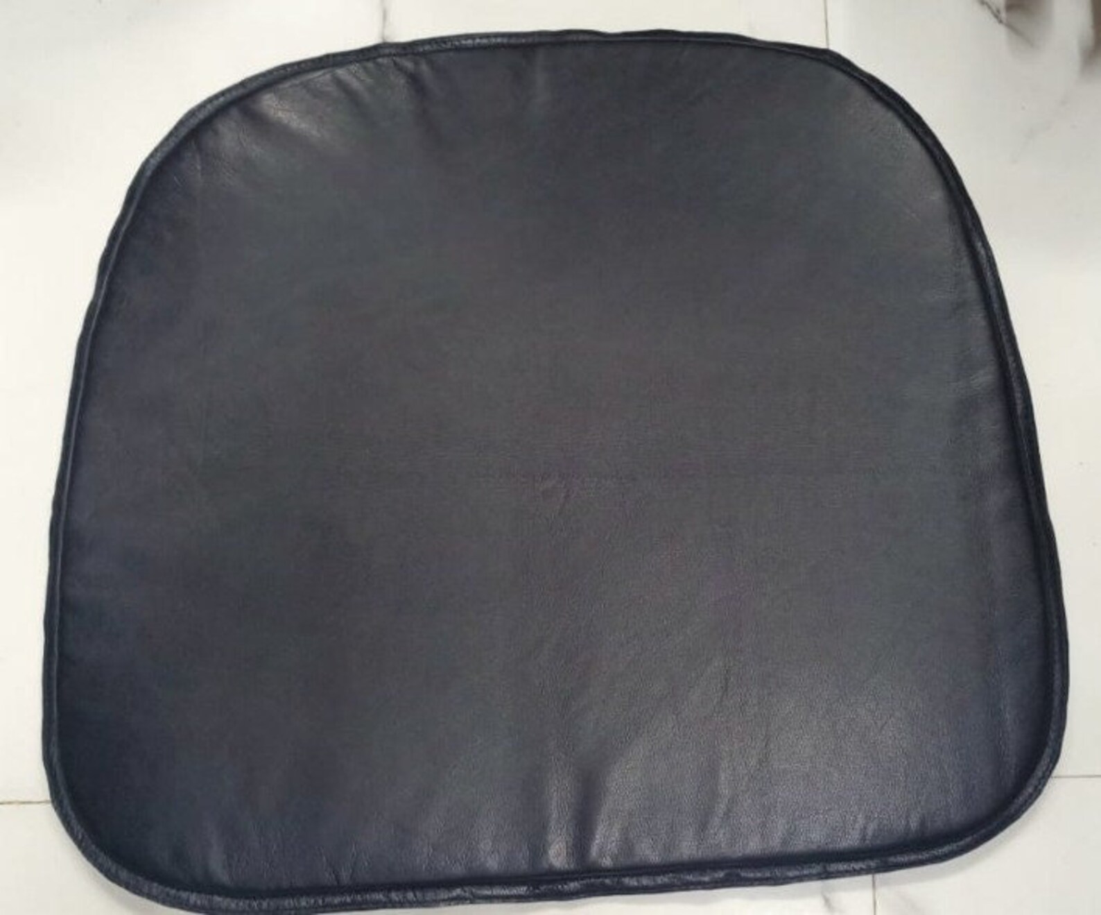Noor Lambskin Leather BLACK ROUND EDGE Chair Pad dining Seat Etsy