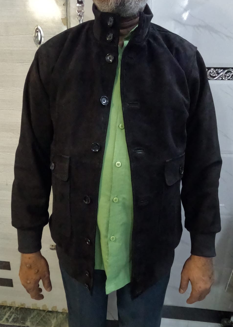 Mens Suede Leather Jacket BLACK Slim Fit Biker BOMBER Suede - Etsy