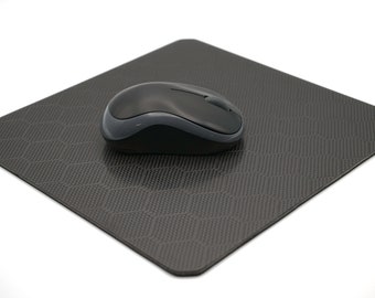 Carbon Fiber Composite Mouse Pad with Non-Slip Rubber Backing - Hygienic and Durable - 9.5" Square