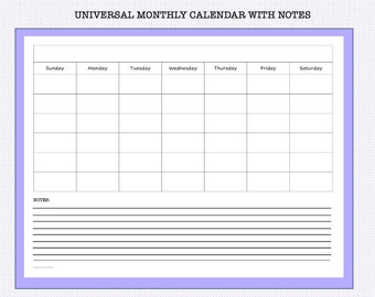 2022 Monthly Calendar With Notes 2022 Annual Calendar With Notes/blank