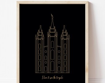 LDS SLC Temple Poster, LDS Primary, Baptism Gift, Salt Lake City, Lds Art, LdsPrintable, Lds Wall Décor, Missionary Gift, Temple Prep