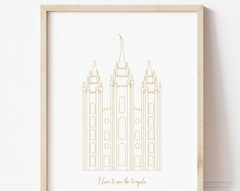 LDS SLC Temple Poster, LDS Primary, Baptism Gift, Salt Lake City, Lds Art, LdsPrintable, Lds Wall Décor, Missionary Gift, Temple Prep