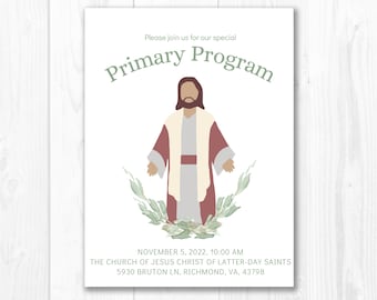 Szablon zaproszenia do programu podstawowego LDS, zaproszenie do programu podstawowego LDS, czas śpiewania w programie podstawowym LDS, do wydrukowania, edytowalne, do pobrania