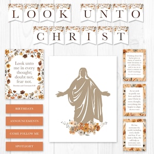 2025 LDS Youth Theme, LDS Bulletin Board, Young Women, Look Unto Christ, Printable Banner, YW, Doubt Not Fear Not