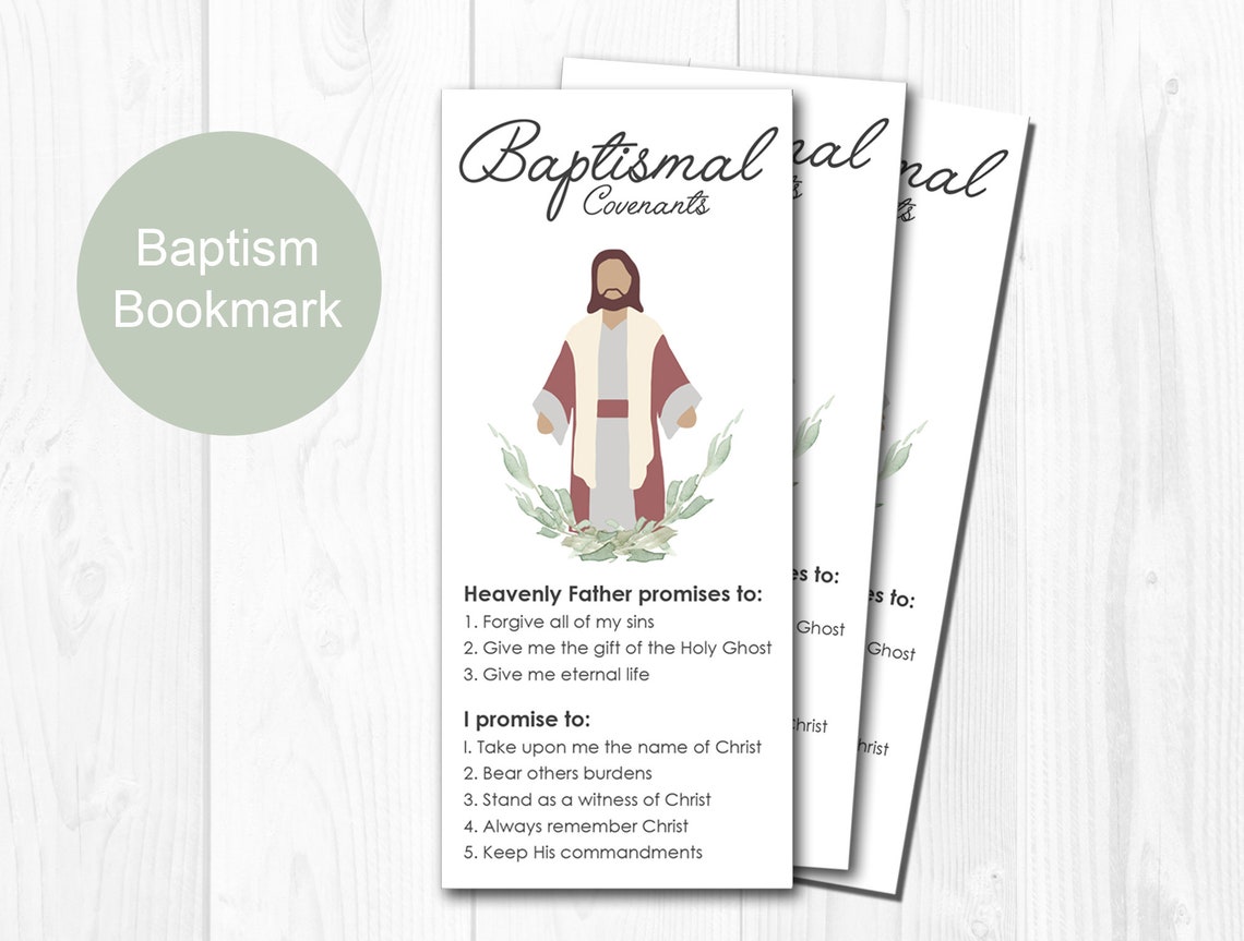 LDS Baptism Bookmark LDS Primary Handout LDS Baptism Gift - Etsy