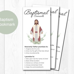 LDS Baptism Bookmark, LDS Primary Handout, Lds Baptism Gift, Baptism ...