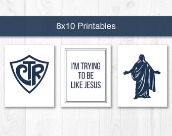 LDS Baptism Display, CTR Printable, LDS Missionary Art, Lds Baptism, Lds Art, Lds Wall Décor, Christ Printable, Lds Primary, Christus Print