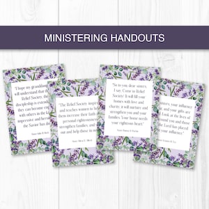 Relief Society, Ministering Notes LDS, Ministering Assignments, Ministering Gifts, LDS Printable, Relief Society Printable, Lavender, Floral