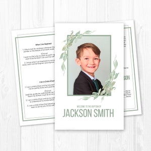Lds Baptism Program Template, LDS Baptism, LDS Baptism Program, Baptism Program LDS, Editable Lds Baptism Program Boy, Eucalyptus, Olive