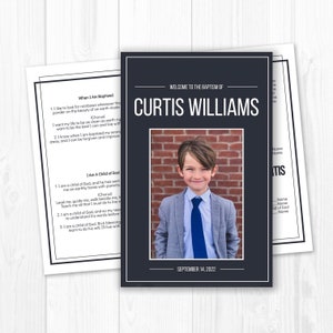 LDS Baptism Program, Editable LDS Baptism Program Boy, Baptism Program LDS, Lds Baptism Program Template, Lds Baptism Program Boy