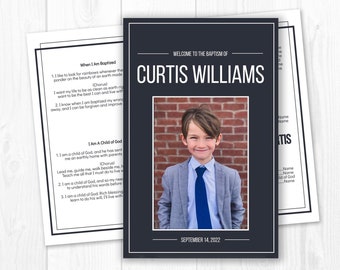 LDS Baptism Program, Editable LDS Baptism Program Boy, Baptism Program LDS, Lds Baptism Program Template, Lds Baptism Program Boy