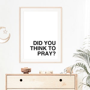 Did You Think to Pray, LDS Art, LDS Wall Décor, LDS Primary Art, Lds ...