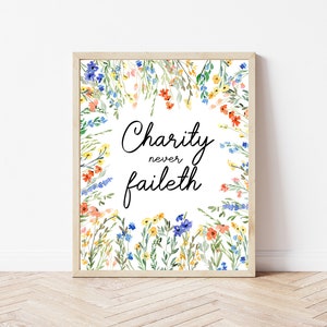 Relief Society, Charity Never Faileth, Lds Printable, Lds Art, Lds Wall Décor