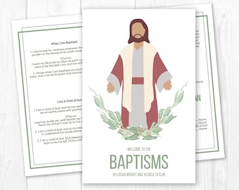 LDS Joint Baptism Program, LDS Baptism Program, Baptism Program LDS, Lds Baptism Program Template, Editable Lds Baptism Program, Combined