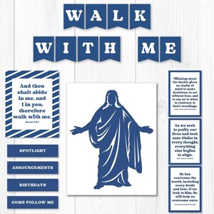 2026 LDS Youth Theme, LDS Bulletin Board, Young Men, Young Women, Walk With Me, Printable Banner, Doubt Not Fear Not, LDS Banner