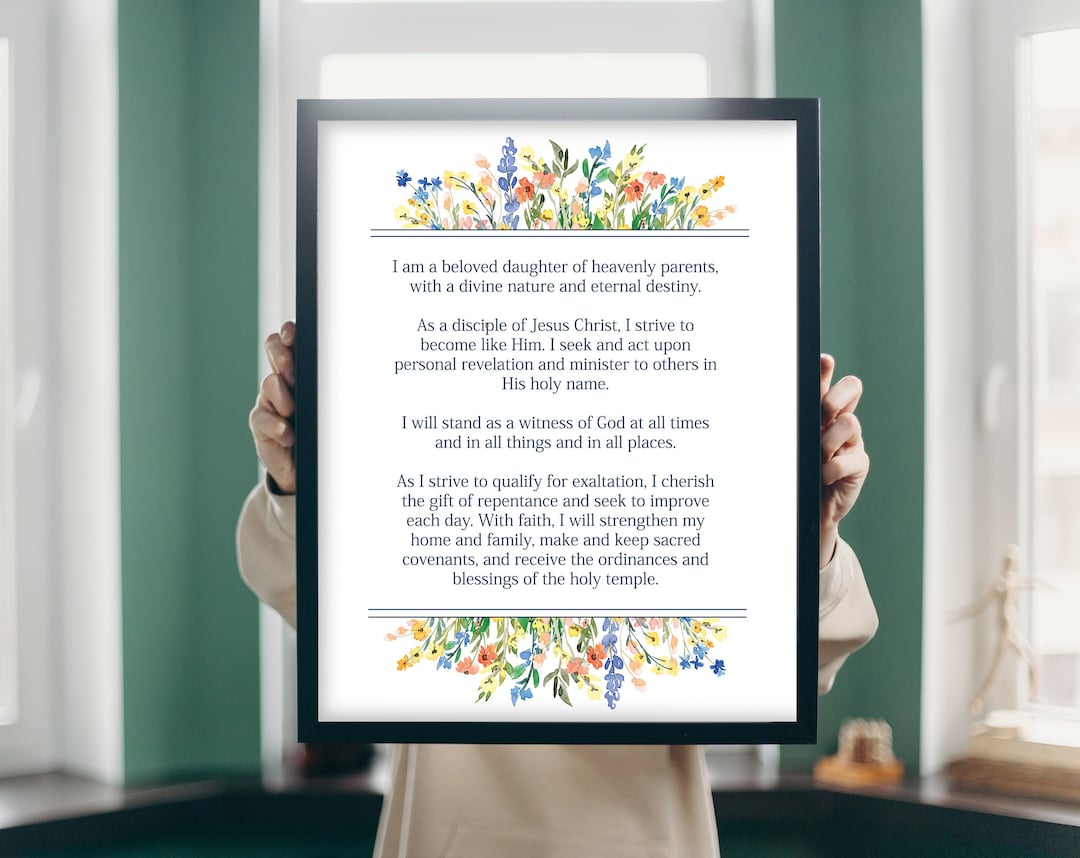 LDS Young Women Theme, Poster, LDS Art, Lds Printable, Lds Wall Décor ...