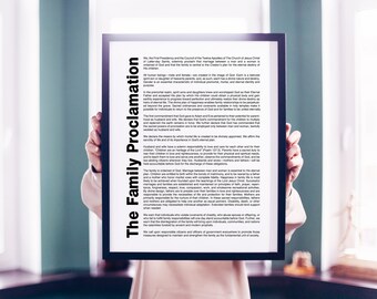 Familienproklamation, Proklamation an die Familie, Taufe Print Poster, Lds Kunst, Lds Printable, Lds Wanddekor, Lds Missionar