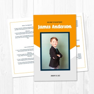 LDS Baptism Program, LDS Baptism, Baptism Program LDS, Lds Baptism Program Template, Editable Lds Baptism Program Boy, Yellow, Gray, White