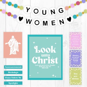 LDS Young Women Bulletin Board, 2025 LDS Youth Theme, I Am A Disciple of Jesus Christ, Printable Banner, LDS Prints, Friendship Bracelet
